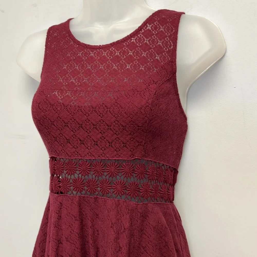 Free People Women’s Sleeveless A Line Dress with Crotchet Details on Bodice
